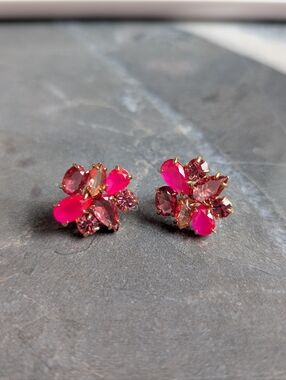 Kate Spade Gold-Tone Pink Cluster Stud Earrings